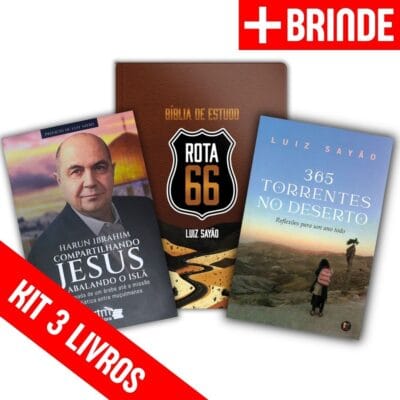 Kit com 3 livros “365 Torrentes no Deserto” + "Compartilhando Jesus – Abalando o Islã" + "Bíblia Rota 66" + DVD "Liderança de Jesus" de brinde (cópia)